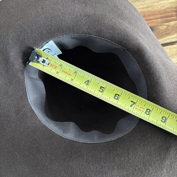 Eugenia Kim Brown Fedora Hat 100% Domesticated Rabbit Feather USA Made Old Money - Picture 6 of 8